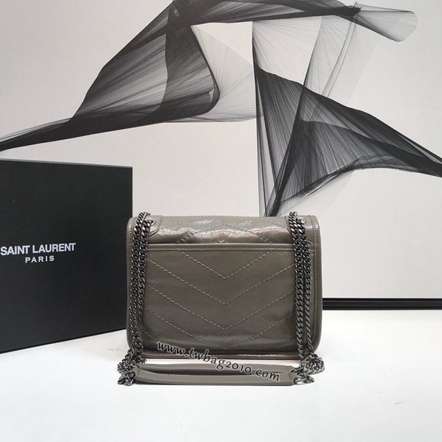 YSL专柜款女包 聖羅蘭經典款Niki油蠟抓皺牛皮小號郵差包 YSL肩背斜挎包 533037  jjh1181